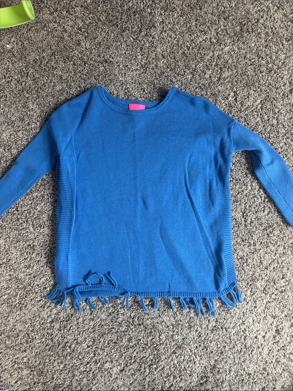 Lilly Pulitzer Vibrant Blue Fringe-Hem Knit Top